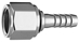 DISS 1240  NUT AND NIPPLE O2 to 1/4" Barb - 1242-3